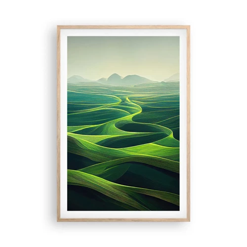 Plakát v rámu světlý dub - V zelených údolích - 61x91 cm