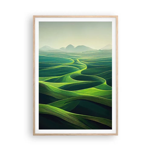 Plakát v rámu světlý dub - V zelených údolích - 70x100 cm