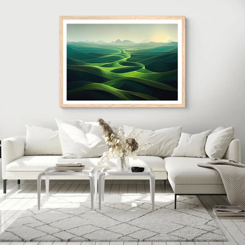 Plakát v rámu světlý dub - V zelených údolích - 70x50 cm