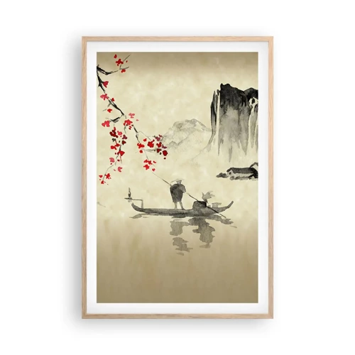 Plakát v rámu světlý dub - V zemi kvetoucích třešní - 61x91 cm