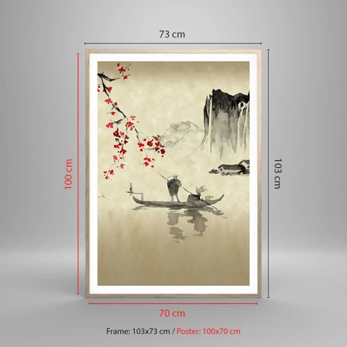 Plakát v rámu světlý dub - V zemi kvetoucích třešní - 70x100 cm