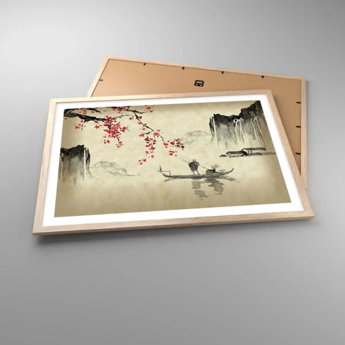 Plakát v rámu světlý dub - V zemi kvetoucích třešní - 70x50 cm