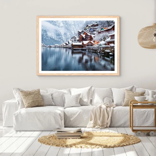 Plakát v rámu světlý dub - V zimní dekoraci - 70x50 cm