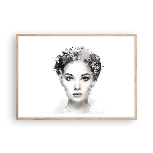 Plakát v rámu světlý dub - Velmi stylový portrét - 100x70 cm