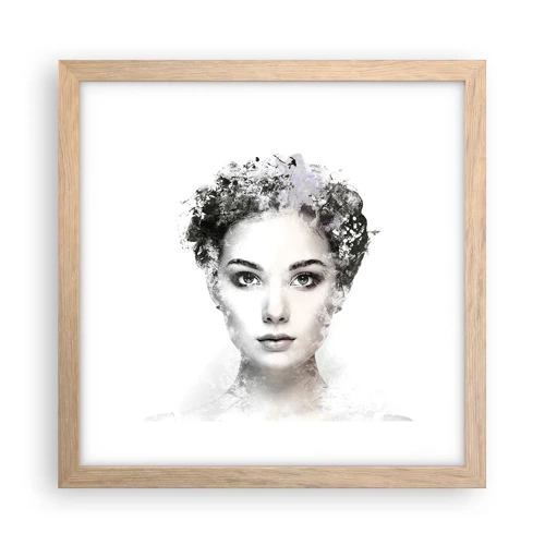 Plakát v rámu světlý dub - Velmi stylový portrét - 30x30 cm