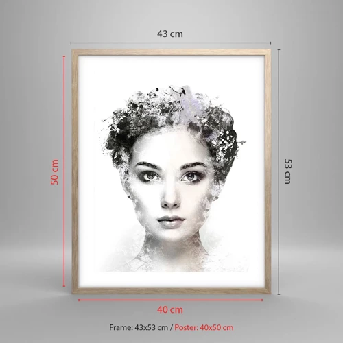 Plakát v rámu světlý dub - Velmi stylový portrét - 40x50 cm