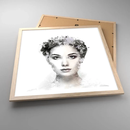 Plakát v rámu světlý dub - Velmi stylový portrét - 50x50 cm