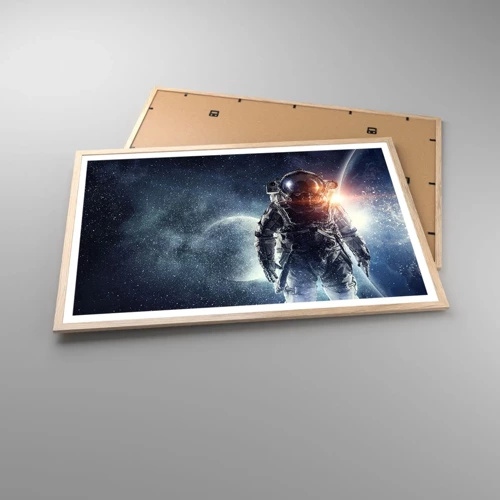 Plakát v rámu světlý dub - Vesmírné dobrodružství - 91x61 cm