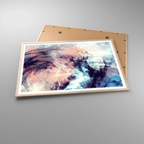 Plakát v rámu světlý dub - Vnímej vítr - 100x70 cm