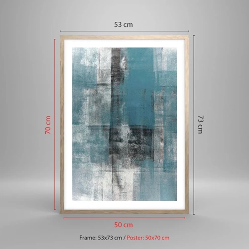 Plakát v rámu světlý dub - Voda a vzduch - 50x70 cm