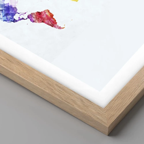 Plakát v rámu světlý dub - Všechny barvy světa - 40x50 cm