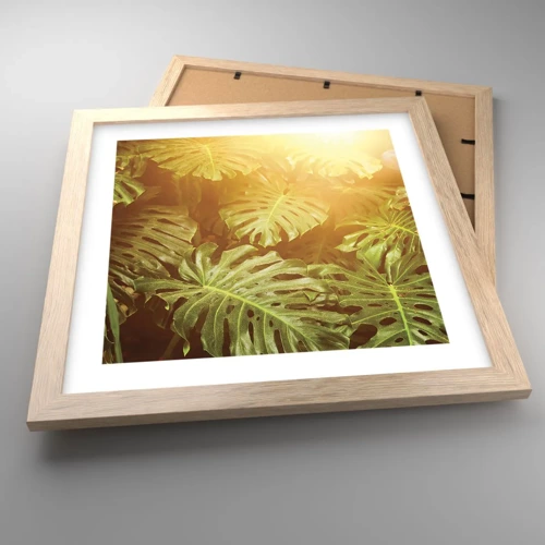 Plakát v rámu světlý dub - Vstoupit do zeleně… - 30x30 cm
