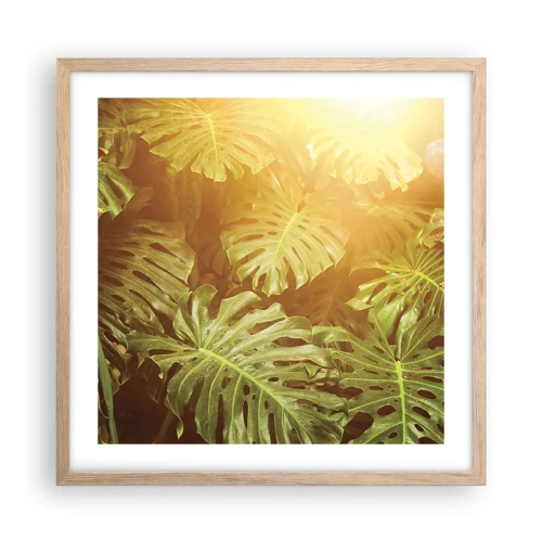 Plakát v rámu světlý dub - Vstoupit do zeleně… - 50x50 cm