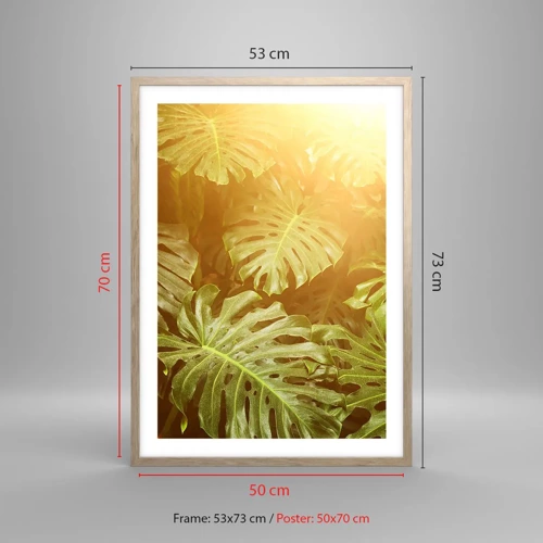 Plakát v rámu světlý dub - Vstoupit do zeleně… - 50x70 cm