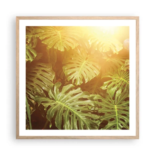 Plakát v rámu světlý dub - Vstoupit do zeleně… - 60x60 cm