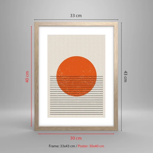 Plakát v rámu světlý dub - Vždy slunce - 30x40 cm