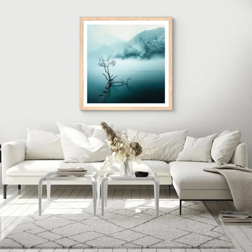 Plakát v rámu světlý dub - Z vody a mlhy - 40x40 cm