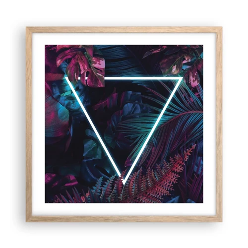 Plakát v rámu světlý dub - Zahrada v disco stylu - 50x50 cm
