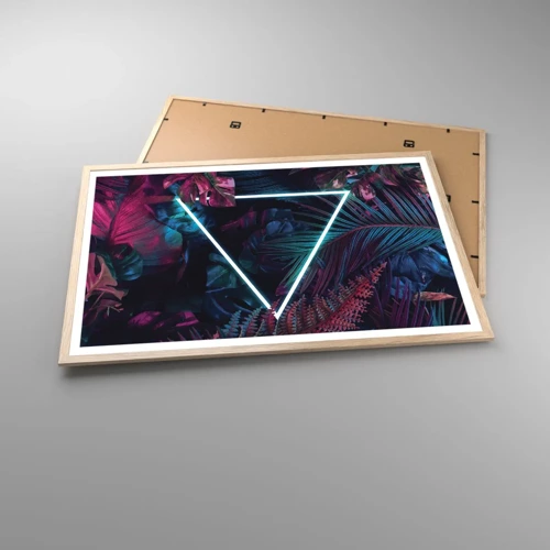 Plakát v rámu světlý dub - Zahrada v disco stylu - 91x61 cm