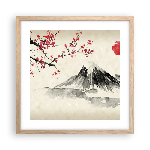 Plakát v rámu světlý dub - Zamilujte se do Japonska - 40x40 cm
