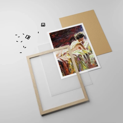 Plakát v rámu světlý dub - Zamyšlená Venuše - 70x100 cm