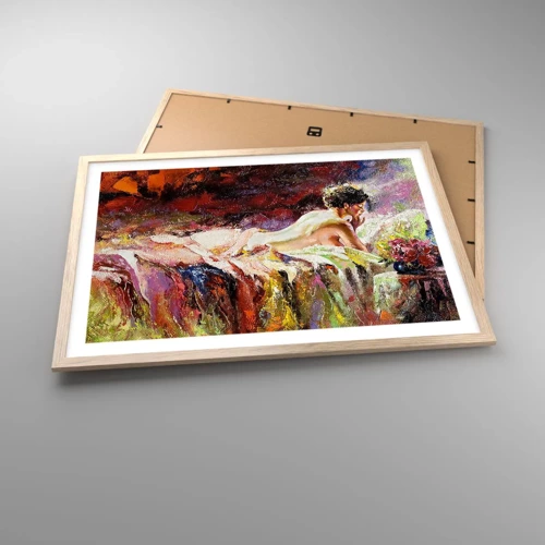 Plakát v rámu světlý dub - Zamyšlená Venuše - 70x50 cm