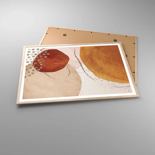 Plakát v rámu světlý dub - Zaoblení a pohyb - 100x70 cm