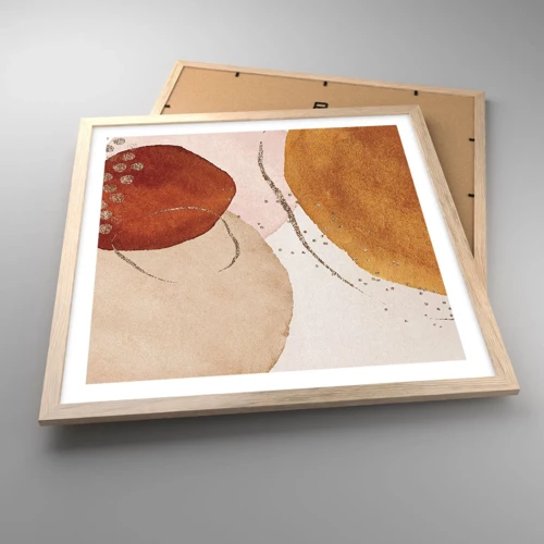 Plakát v rámu světlý dub - Zaoblení a pohyb - 50x50 cm