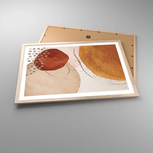 Plakát v rámu světlý dub - Zaoblení a pohyb - 70x50 cm