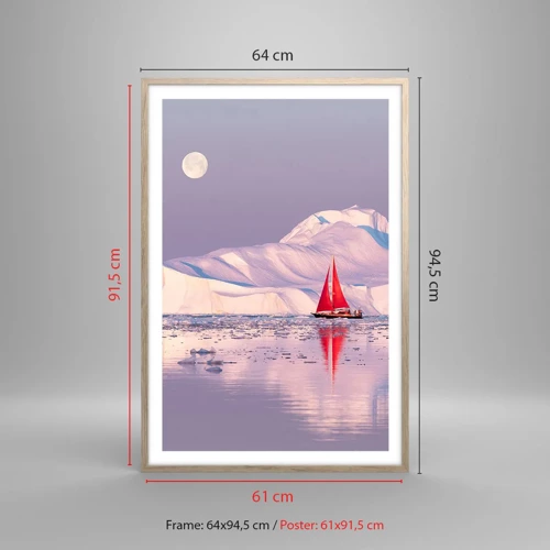 Plakát v rámu světlý dub - Žár plachty, chlad ledu - 61x91 cm