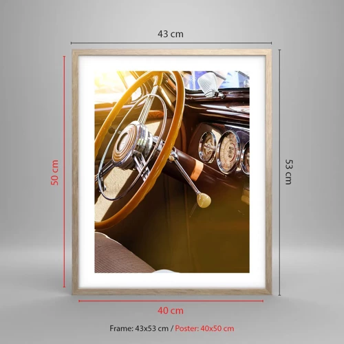 Plakát v rámu světlý dub - Závan luxusu z minulosti - 40x50 cm