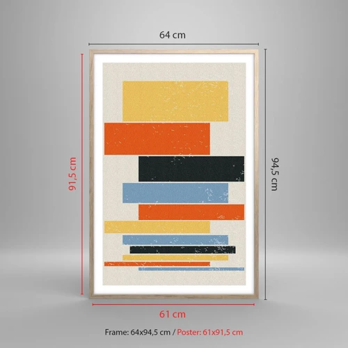 Plakát v rámu světlý dub - Záznam hudby - 61x91 cm