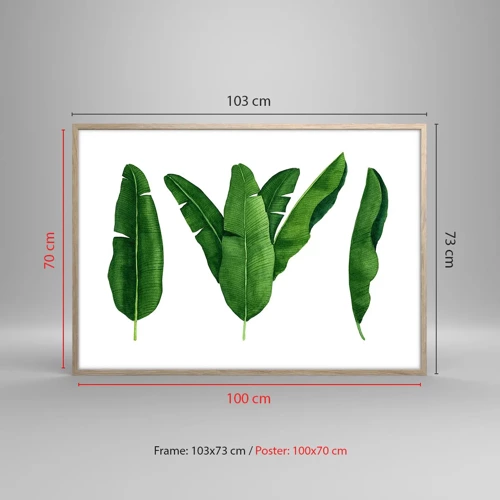 Plakát v rámu světlý dub - Zelená symetrie - 100x70 cm