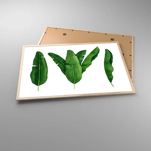 Plakát v rámu světlý dub - Zelená symetrie - 91x61 cm