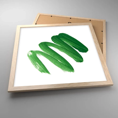 Plakát v rámu světlý dub - Zelený žert - 40x40 cm