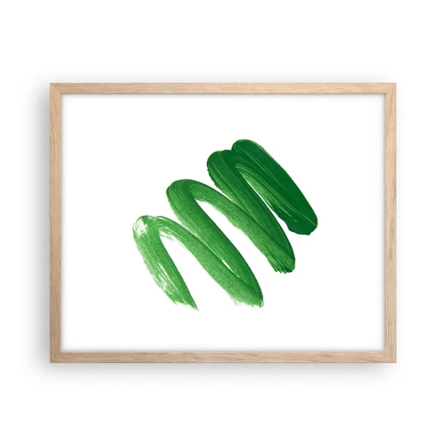 Plakát v rámu světlý dub - Zelený žert - 50x40 cm