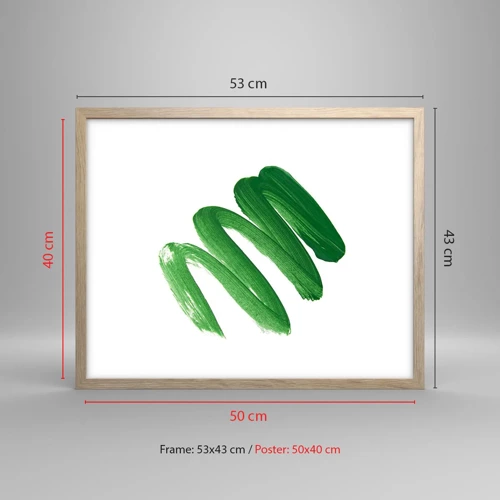 Plakát v rámu světlý dub - Zelený žert - 50x40 cm