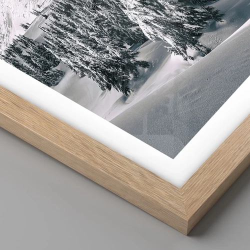 Plakát v rámu světlý dub - Země sněhu a ledu - 100x70 cm
