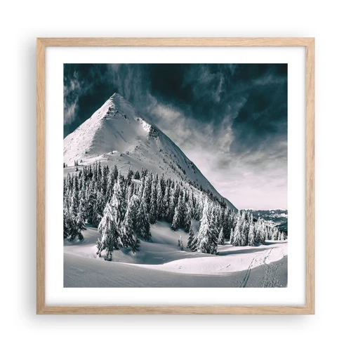 Plakát v rámu světlý dub - Země sněhu a ledu - 50x50 cm