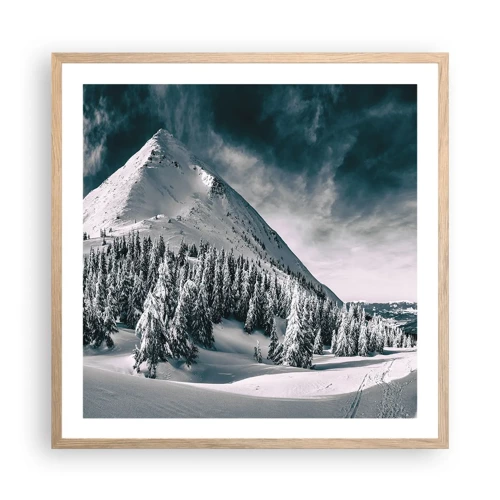 Plakát v rámu světlý dub - Země sněhu a ledu - 60x60 cm