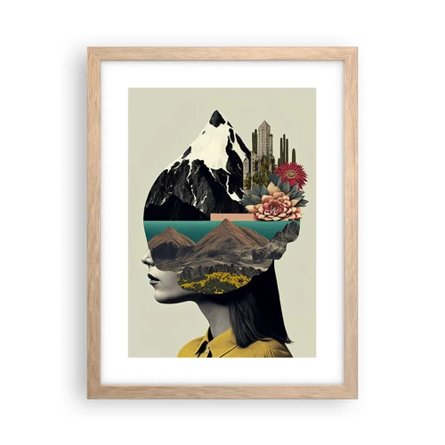 Plakát v rámu světlý dub - Žena – vždy tajemství - 30x40 cm