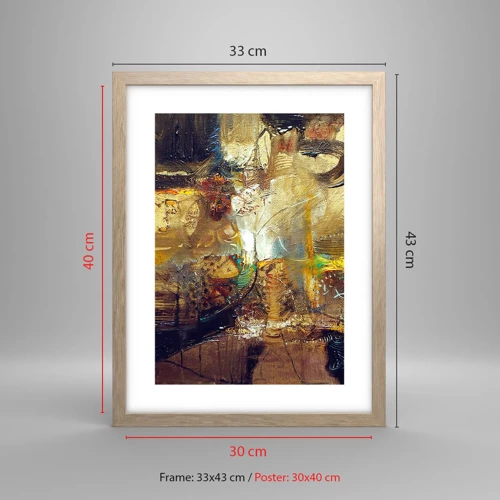 Plakát v rámu světlý dub - Zima, tepleji, horko - 30x40 cm