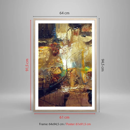 Plakát v rámu světlý dub - Zima, tepleji, horko - 61x91 cm
