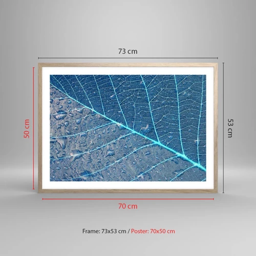 Plakát v rámu světlý dub - Život v modři - 70x50 cm