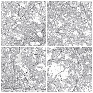 Obraz na skle - Mapa londýnského labyrintu - 90x30 cm