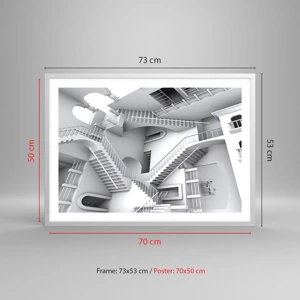 Plakát v bílém rámu - Paradoxy prostoru - 70x50 cm