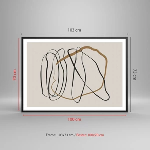 Plakát v černém rámu - Kompozice – tanec ve smyčce - 100x70 cm