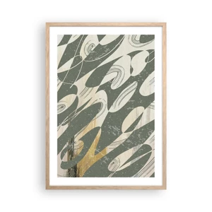 Plakát v rámu světlý dub - Rytmizovaná abstrakce - 50x70 cm