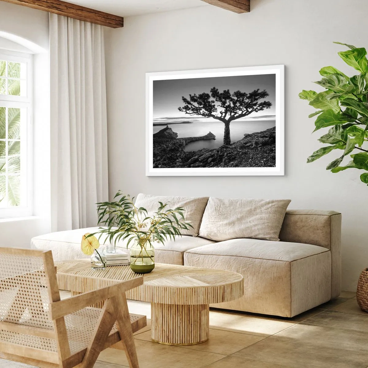 Plakát v bílém rámu - Klid až k horizontu - 40x30 cm