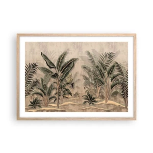 Plakát v rámu světlý dub - Rytina v koloniálním stylu - 70x50 cm